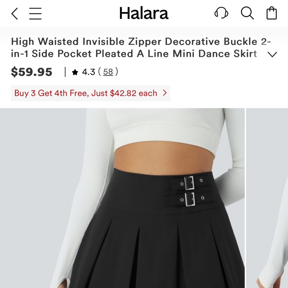 Halara Buckle Skirt NEW